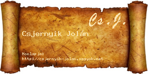 Csjernyik Jolán névjegykártya